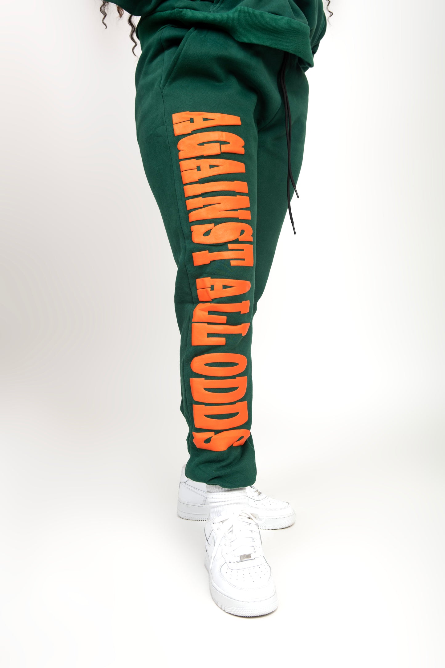 Unisex Against All Odds Pants - Hunter Green/Orange